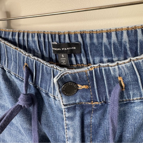 Universal Standard Comfort Denim Drawstring Jean Trouser Tidal Indigo Size S - Picture 3 of 9